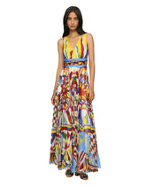 Long Carretto-print chiffon dress -  | Dolce & Gabbana