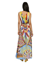 Long Carretto-print chiffon dress -  | Dolce & Gabbana