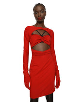 Milano rib midi dress with cut-out -  | Dolce & Gabbana