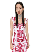 Majolica-print terrycloth midi dress -  | Dolce &amp; Gabbana