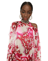 Majolica-print chiffon caftan -  | Dolce & Gabbana