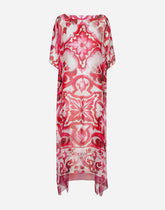 Majolica-print chiffon caftan -  | Dolce & Gabbana