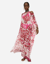 Majolica-print chiffon caftan -  | Dolce & Gabbana