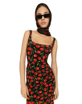 Cherry-print jersey midi dress -  | Dolce & Gabbana