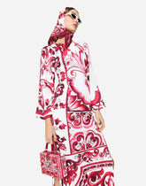 Long Majolica-print organzine dress -  | Dolce &amp; Gabbana