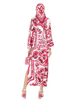 Long Majolica-print organzine dress -  | Dolce &amp; Gabbana