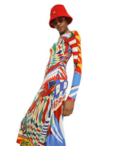 Carretto-print organzine midi dress -  | Dolce &amp; Gabbana