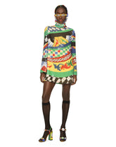 Short sequined Carretto-pattern A-line dress -  | Dolce & Gabbana