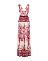Long Majolica-print chiffon dress -  | Dolce & Gabbana