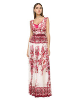 Long Majolica-print chiffon dress -  | Dolce & Gabbana