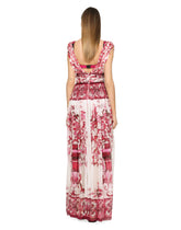 Long Majolica-print chiffon dress -  | Dolce & Gabbana