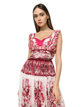 Long Majolica-print chiffon dress -  | Dolce & Gabbana