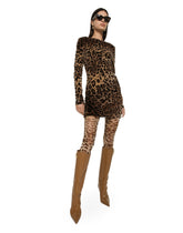 Short chenille jacquard dress with DG logo -  | Dolce &amp; Gabbana