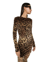 Short chenille jacquard dress with DG logo -  | Dolce &amp; Gabbana