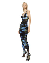 Tulle slip dress with bluebell print -  | Dolce & Gabbana