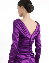 Stretch satin longuette dress -  | Dolce &amp; Gabbana