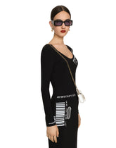 Long-sleeved spandex jersey midi dress DGVIB3 -  | Dolce & Gabbana
