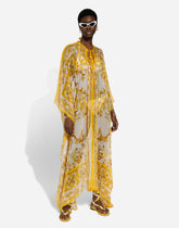 Majolica-print chiffon caftan -  | Dolce &amp; Gabbana