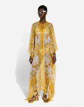 Majolica-print chiffon caftan -  | Dolce &amp; Gabbana