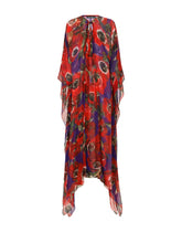 Chiffon caftan with anemone print -  | Dolce & Gabbana