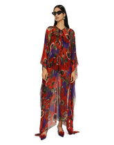 Chiffon caftan with anemone print -  | Dolce & Gabbana