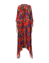 Chiffon caftan with anemone print -  | Dolce & Gabbana