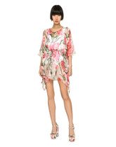Carnation-print chiffon caftan -  | Dolce & Gabbana