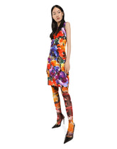 Brocade midi dress with abstract flower print -  | Dolce & Gabbana