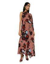 Asymmetrical charmeuse dress with vintage rose print -  | Dolce & Gabbana