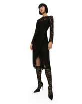 Galloon lace calf-length wrap dress -  | Dolce &amp; Gabbana