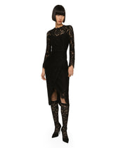 Galloon lace calf-length wrap dress -  | Dolce &amp; Gabbana