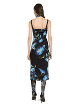Charmeuse sheath dress with bluebell print -  | Dolce & Gabbana