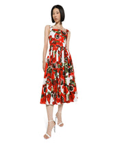 Cotton sun dress with anemone print -  | Dolce &amp; Gabbana