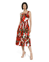 Cotton sun dress with anemone print -  | Dolce &amp; Gabbana