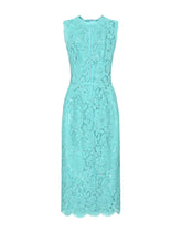 Lace sheath dress with cut at the waist -  | Dolce & Gabbana