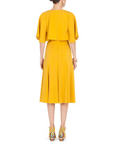 Solid-coloured dress with pleated sleeves -  | Dolce & Gabbana