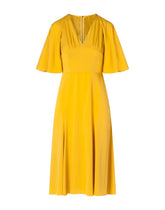 Solid-coloured dress with pleated sleeves -  | Dolce & Gabbana
