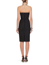 Woolen fabric pinstripe midi dress -  | Dolce &amp; Gabbana