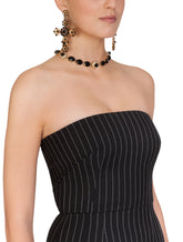 Woolen fabric pinstripe midi dress -  | Dolce &amp; Gabbana