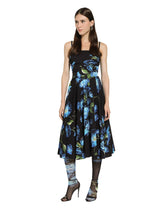 Strapless charmeuse dress with bluebell print -  | Dolce & Gabbana