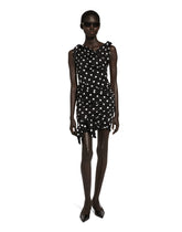 Charmeuse midi dress with draping and polka-dot print -  | Dolce &amp; Gabbana