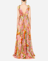 Long 60s-print chiffon dress -  | Dolce &amp; Gabbana