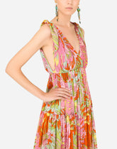 Long 60s-print chiffon dress -  | Dolce &amp; Gabbana