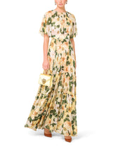 Short-sleeved long chiffon dress -  | Dolce & Gabbana