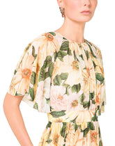Short-sleeved long chiffon dress -  | Dolce & Gabbana