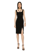 Sleeveless jersey calf-length dress -  | Dolce &amp; Gabbana