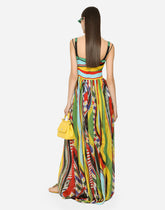 Long Carretto-print slip dress -  | Dolce & Gabbana