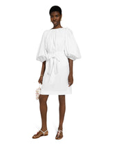 Cotton midi dress with puff sleeves -  | Dolce &amp; Gabbana