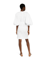 Cotton midi dress with puff sleeves -  | Dolce &amp; Gabbana