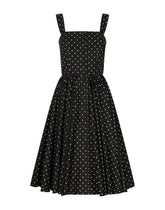 Calf-length cotton dress with polka-dot print -  | Dolce &amp; Gabbana